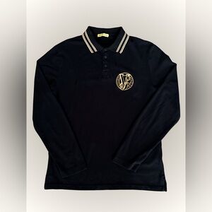 Authentic Versace Jeans Men’s Black/Gold LS Polo S